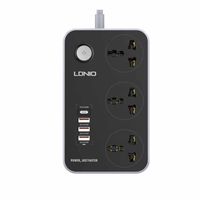 LDNIO SC3412 38W PD20W Power Strip 3 Socket Outlets and 3 QC 3.0 USB